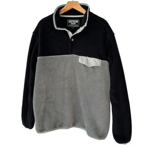 Southern‎ Grit L black & gray fleece pull over sweatshirt